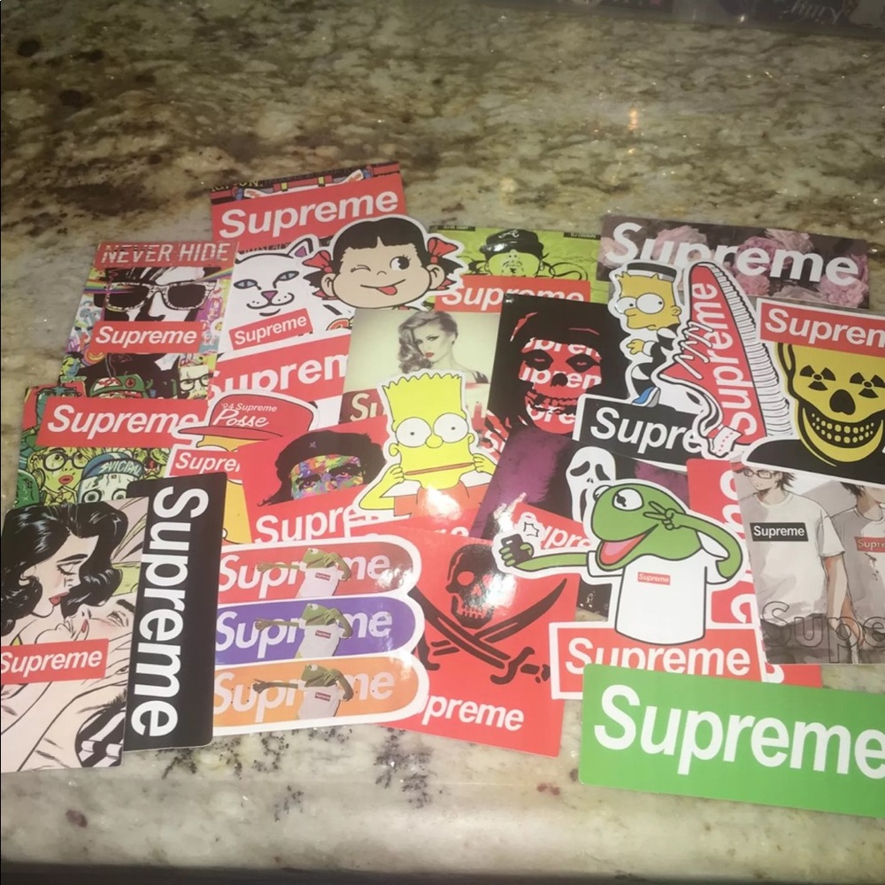 25 Vinyl Supreme skateboard Stickers